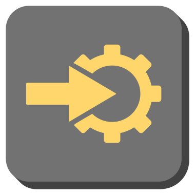 COG Tümleştirme yuvarlak kare vektör simgesi