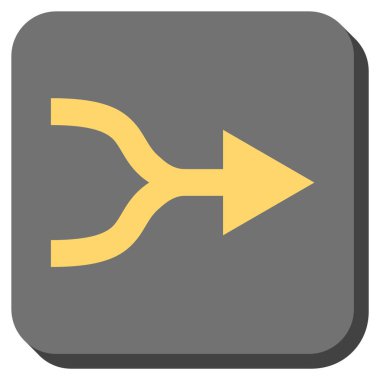 Ok tam yuvarlak kare vektör simgesi birleştirmek