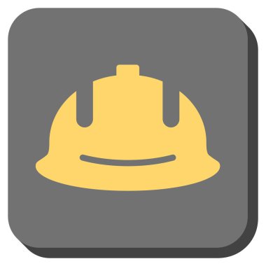 Kare vektör simge inşaat kask yuvarlak