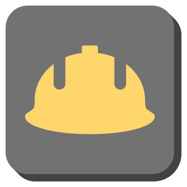 Kare vektör simge inşaat kask yuvarlak