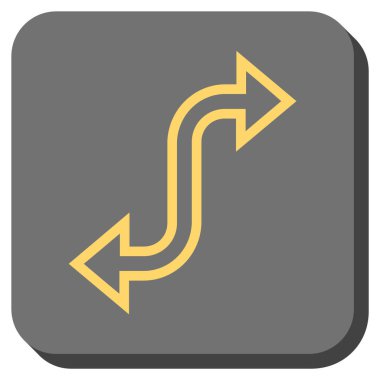 Eğri Exchange ok yuvarlak kare vektör simgesi