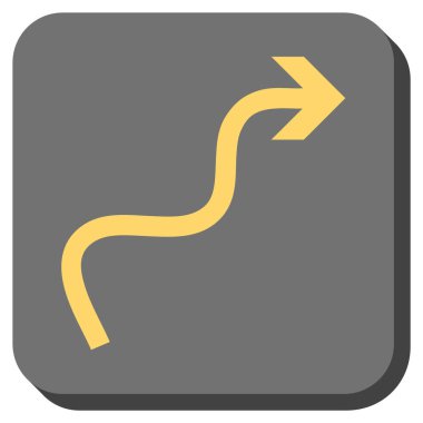 Eğri ok yuvarlak kare vektör simgesi