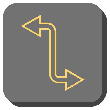 Eğri Exchange ok yuvarlak kare vektör simgesi