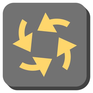 Siklon okları yuvarlak kare vektör simgesi