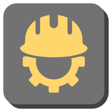 Geliştirme Hardhat yuvarlak kare vektör simgesi