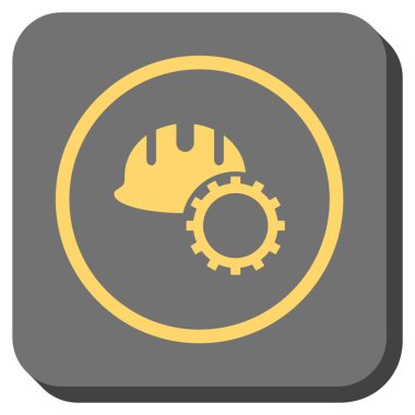 Geliştirme Hardhat yuvarlak kare vektör simgesi