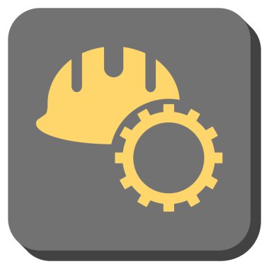 Geliştirme Hardhat yuvarlak kare vektör simgesi