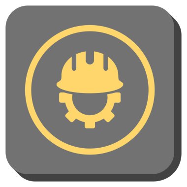Geliştirme Hardhat yuvarlak kare vektör simgesi