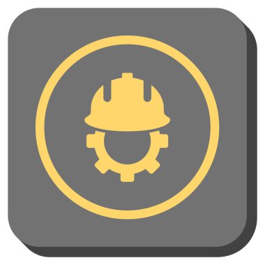 Geliştirme kask yuvarlak kare vektör simgesi