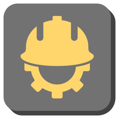 Geliştirme kask yuvarlak kare vektör simgesi