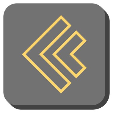 Yön sol yuvarlak kare vektör simgesi