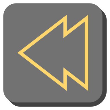 Yön sol yuvarlak kare vektör simgesi