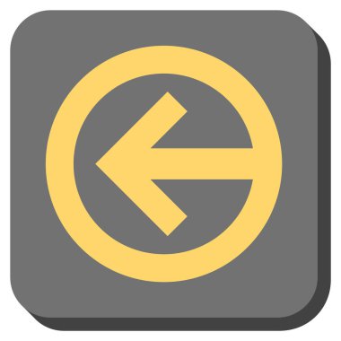 Yön sol yuvarlak kare vektör simgesi