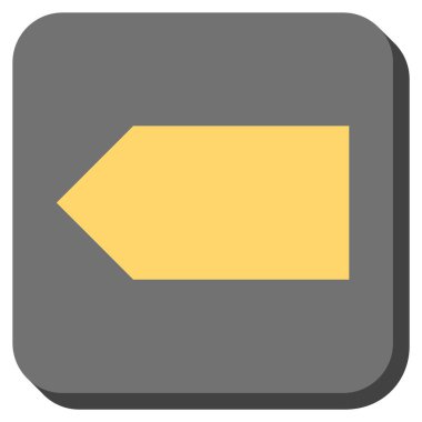 Yön sol yuvarlak kare vektör simgesi