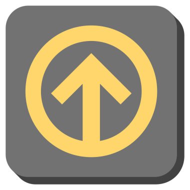 Yön yukarı yuvarlak kare vektör simgesi