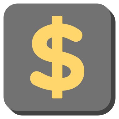 Doları yuvarlatılmış kare vektör simgesi