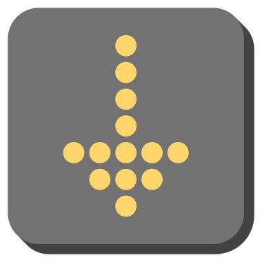 Yuvarlatılmış Kare vektör simgesi aşağı noktalı ok