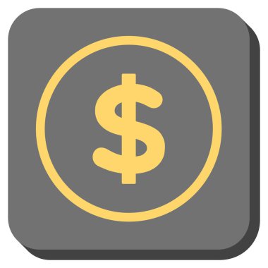 Doları yuvarlatılmış kare vektör simgesi