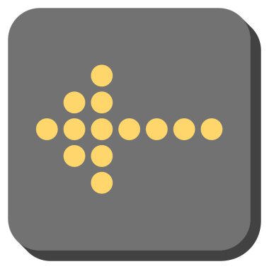 Noktalı ok sol yuvarlak kare vektör simgesi