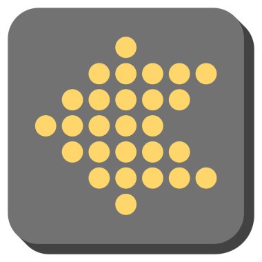 Noktalı ok sol yuvarlak kare vektör simgesi