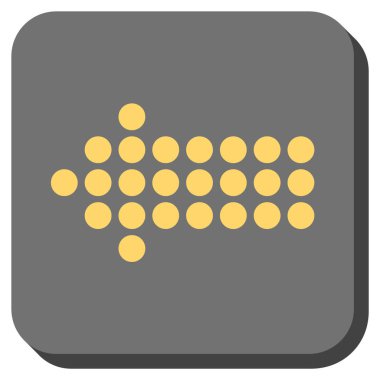 Noktalı ok sol yuvarlak kare vektör simgesi