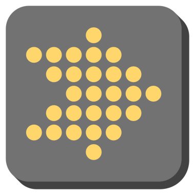 Noktalı ok sağ yuvarlak kare vektör simgesi