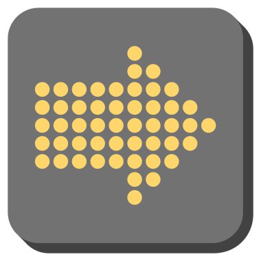 Noktalı ok sağ yuvarlak kare vektör simgesi