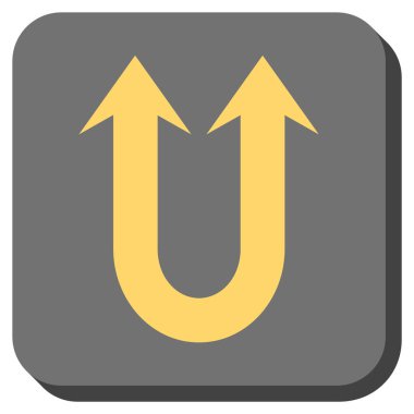 Çift ileri ok yuvarlak kare vektör simgesi