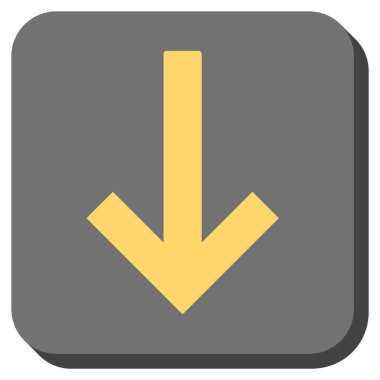 Aşağı ok yuvarlak kare vektör simgesi