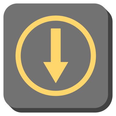 Aşağı yönlü ok yuvarlak kare vektör simgesi