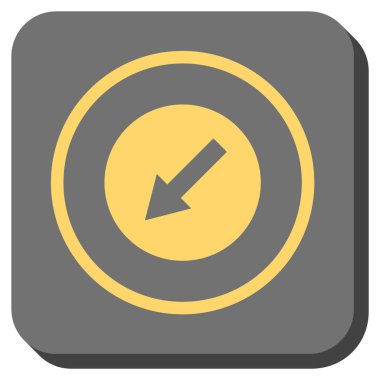 Yuvarlak aşağı sol ok yuvarlak kare vektör simgesi