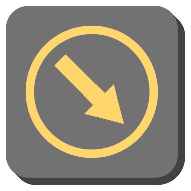 Aşağı doğru yuvarlak ok yuvarlatılmış kare vektör simgesi