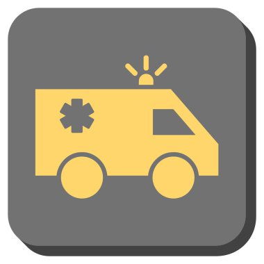 Acil araba yuvarlak kare vektör simgesi