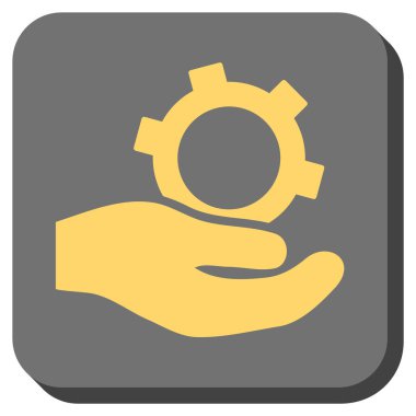 Mühendislik hizmeti yuvarlak kare vektör simgesi