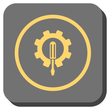 Mühendislik yuvarlatılmış kare vektör simgesi