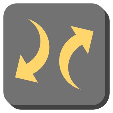 Exchange okları yuvarlak kare vektör simgesi