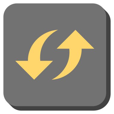 Exchange okları yuvarlak kare vektör simgesi