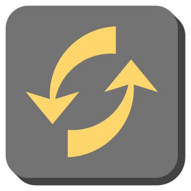 Exchange okları yuvarlak kare vektör simgesi