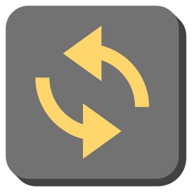 Exchange okları yuvarlak kare vektör simgesi