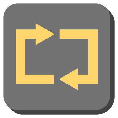 Exchange okları yuvarlak kare vektör simgesi