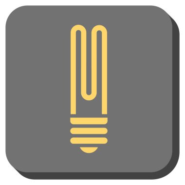 Floresan ampul yuvarlak kare vektör simgesi