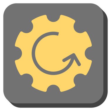 Dişli döndürme yuvarlak kare vektör simgesi