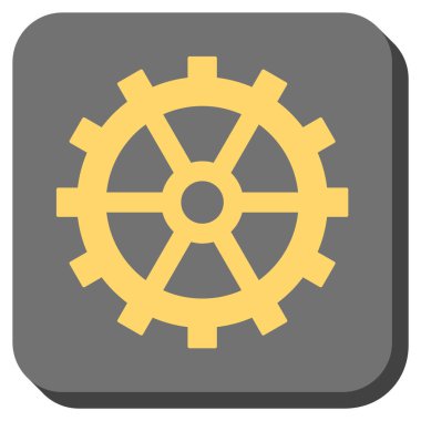 Dişli yuvarlak kare vektör simgesi