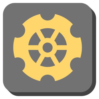 Dişli yuvarlak kare vektör simgesi