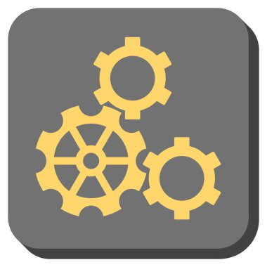 Gears'ı yuvarlak kare vektör simgesi
