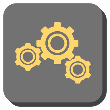 Gears'ı yuvarlak kare vektör simgesi