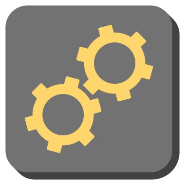 Gears'ı yuvarlak kare vektör simgesi