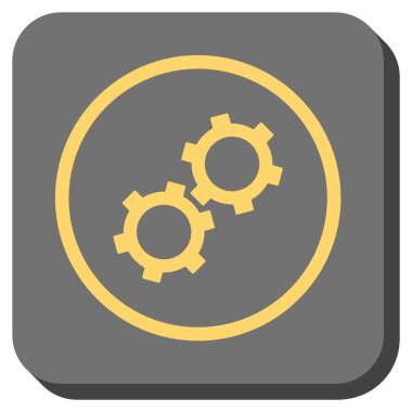 Gears'ı yuvarlak kare vektör simgesi