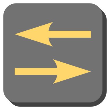 Yatay Exchange okları yuvarlak kare vektör simgesi