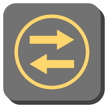 Yatay Çevir okları yuvarlak kare vektör simgesi